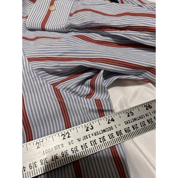 Vintage Lacoste Shirt Mens Size 42 Button Up Striped Made In Hong Kong Y2k Top - Picture 6 of 7